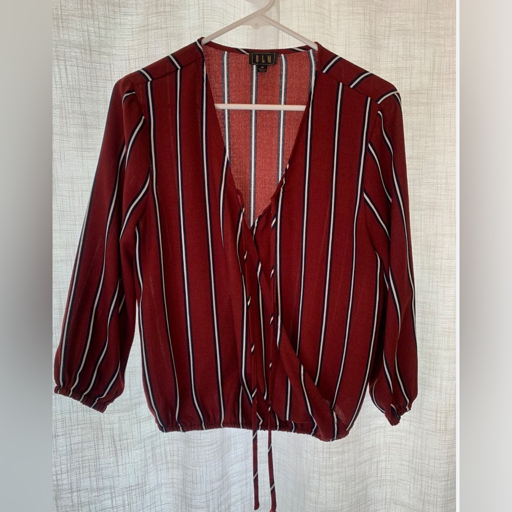 Long sleeve wrap blouse